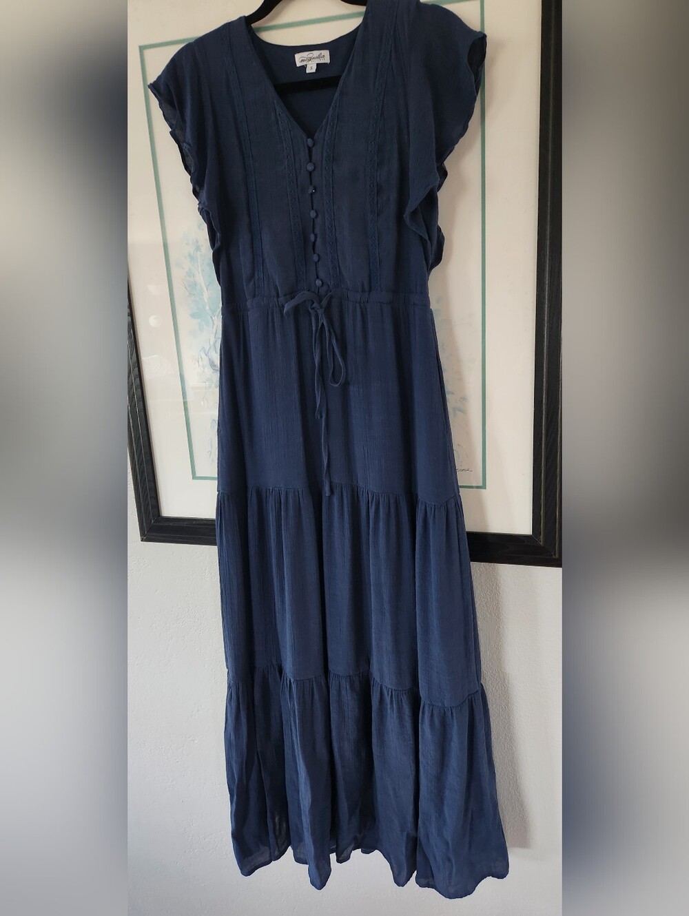 Magnolia Boutique Size Small Maxi Blue Cottagecore Beach Boho Wedding Guest